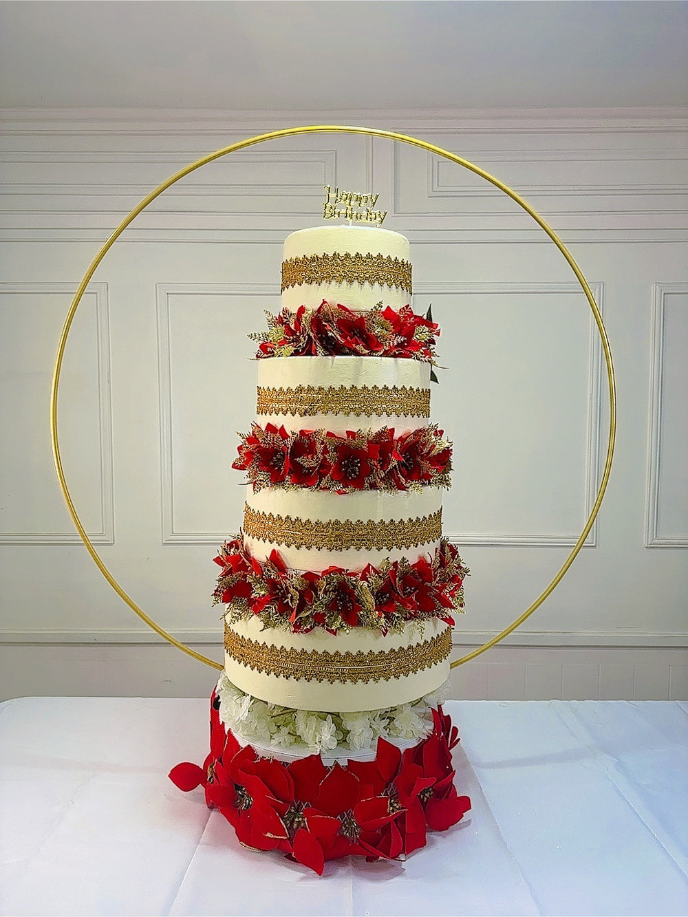 Juego para pastel con flores