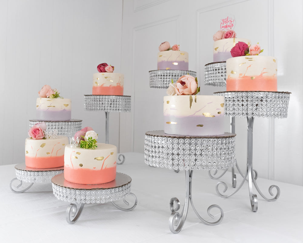 Juego de 8 soportes con listón diamante