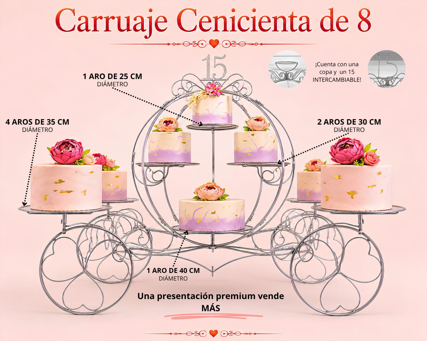 Carruaje cenicienta de 8
