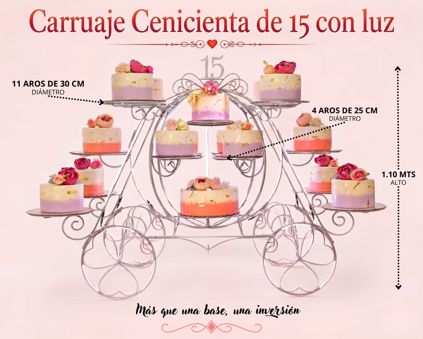 Carruaje cenicienta de 15 con luz