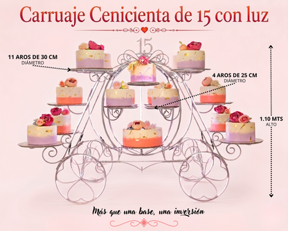 Carruaje cenicienta de 15 con luz