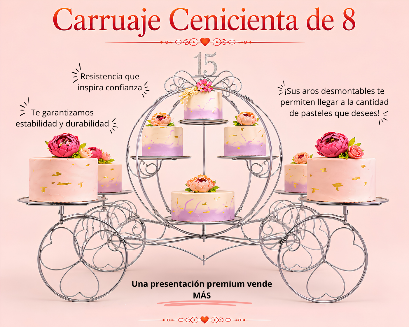 Carruaje cenicienta de 8