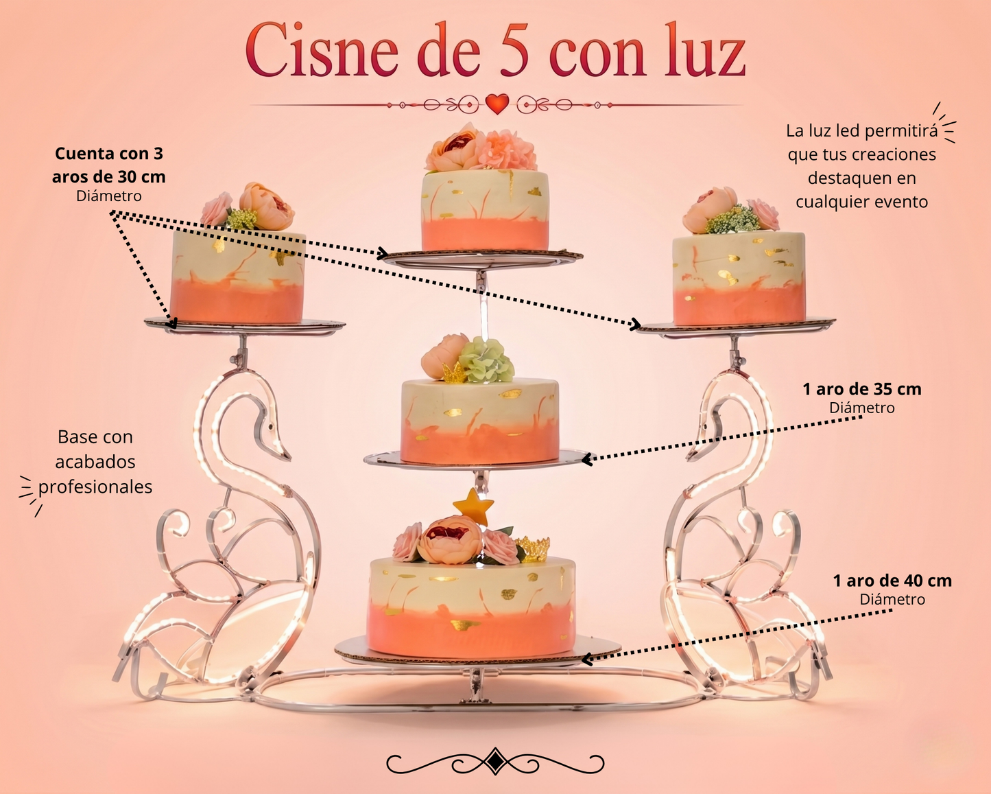 Cisne de 5 con luz