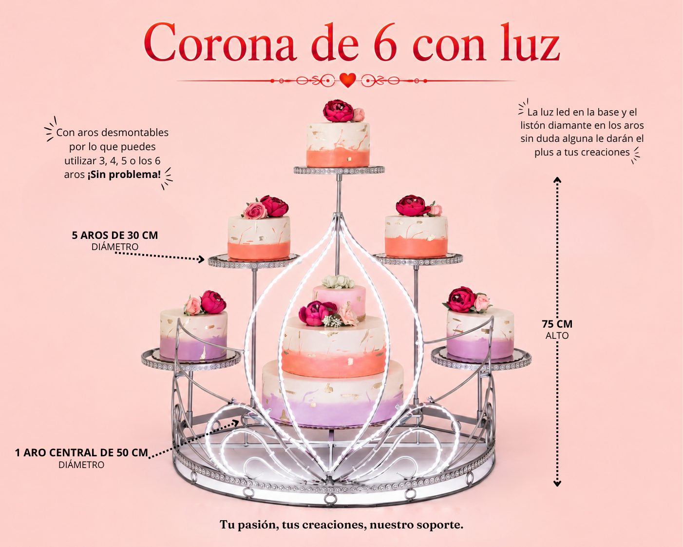 Corona de 6 con luz