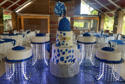 Juego de 6 con luz y piedra