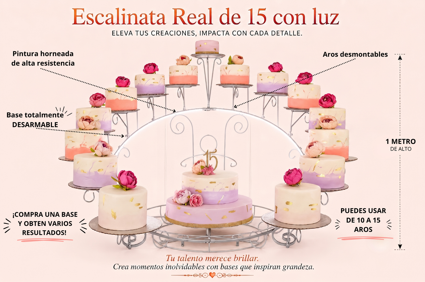 Escalinata real de 15 con luz