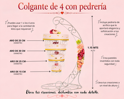 Colgante de 4 con pedrería