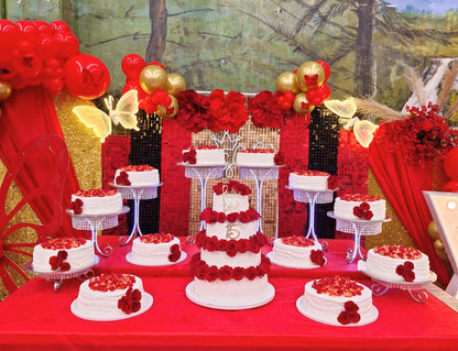 Juego de 8 soportes luz y listón diamante